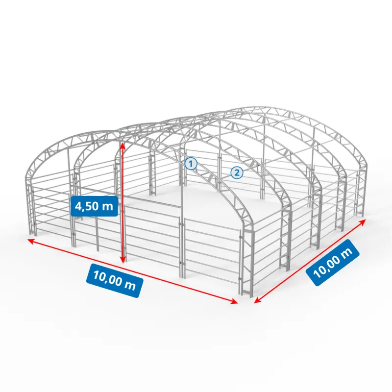 Tiergehege 10x10m PVC 900g/m2