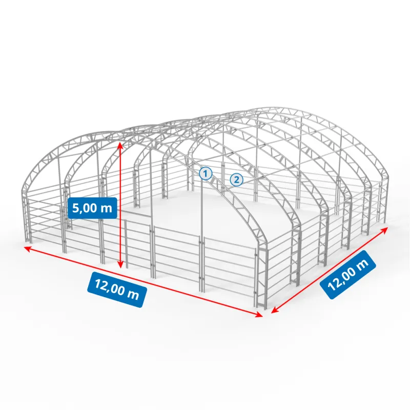 Tiergehege 12x12m PVC 900g/m2