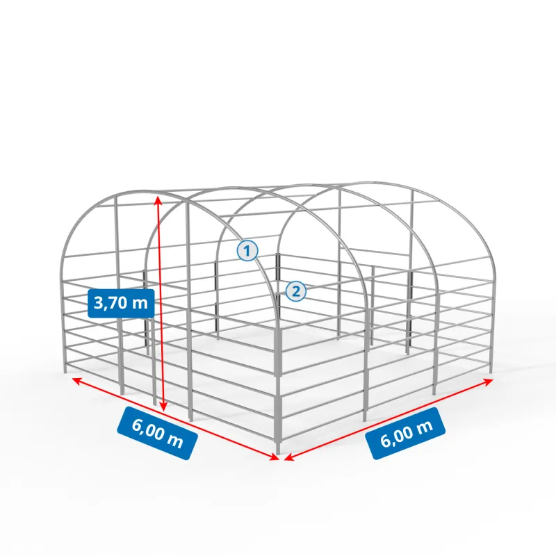 Weidezelt 6x6m PVC 750g/m2
