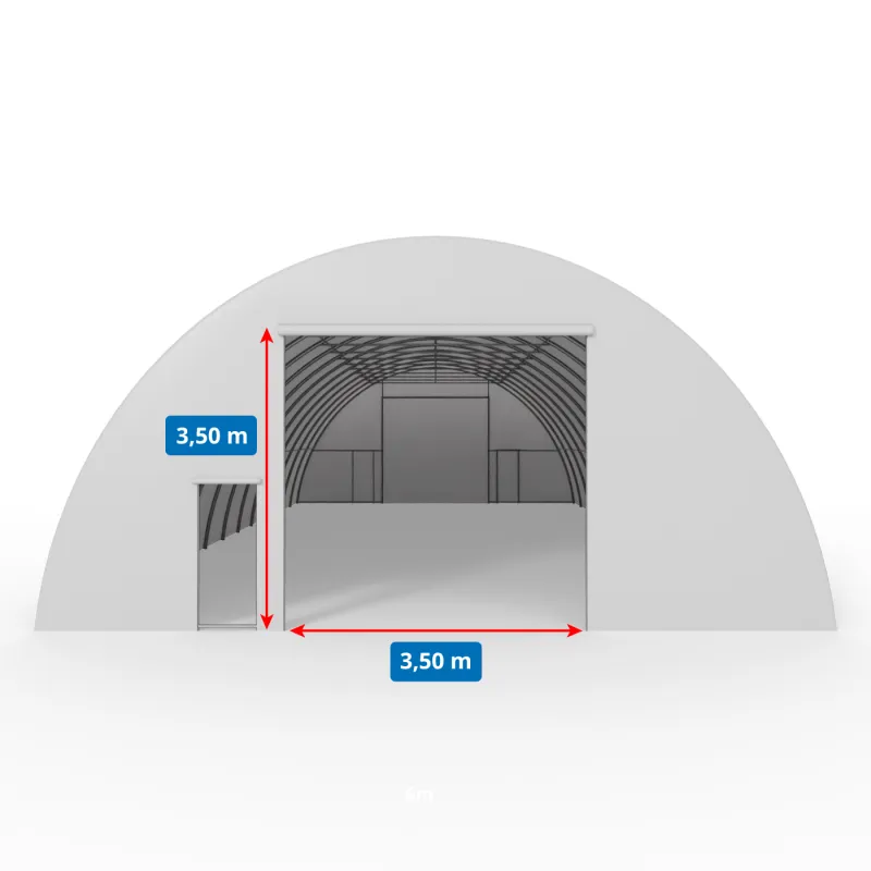 Gebogene Zelthalle 9,15x12m PVC 750g/m2