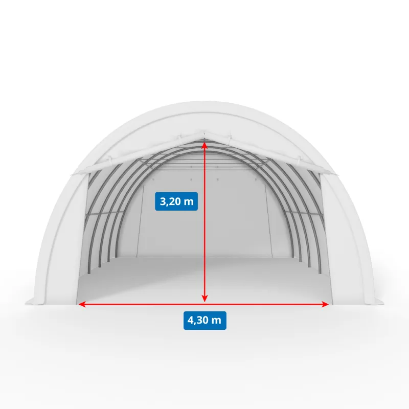 Bogenhalle 6.1x9.15m PVC 750g/m²