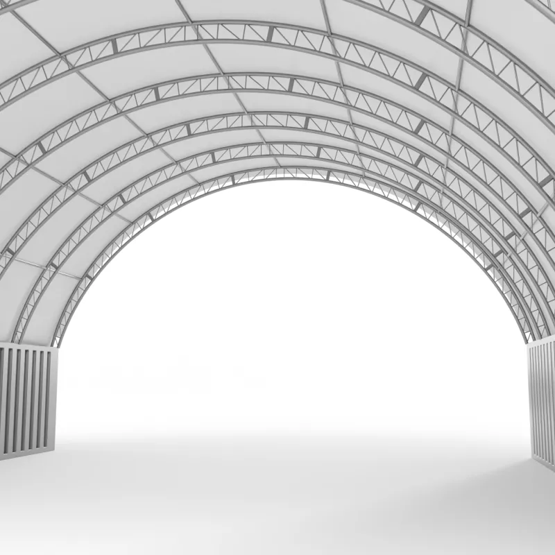 Verstärkte Containerüberdachung 10x12m PVC 750g/m2