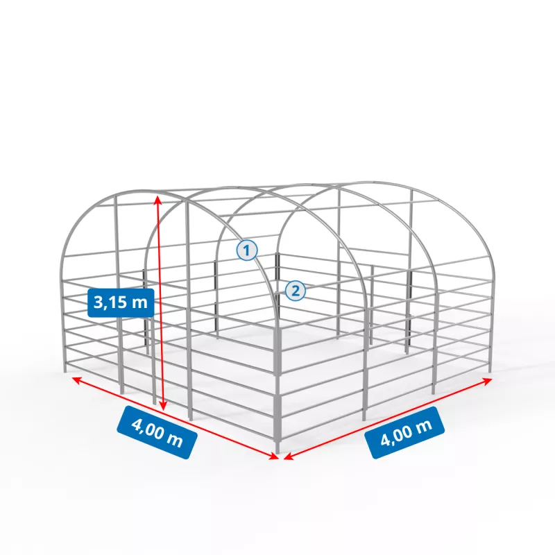 Tiergehege 4x4m PVC 900g/m2