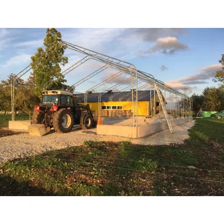 Zelthalle mit Satteldach 10x12,2 m PVC 900 g/m²