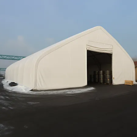 Zelthalle mit Schrägdach 21,35x61m PVC 750g/m2
