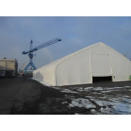Zelthalle mit Schrägdach 21,35x61m PVC 750g/m2