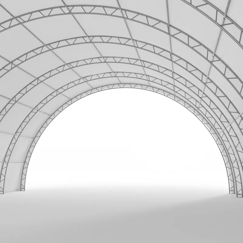 Rundbogen-Zelthalle 15,25x36,6m PVC 750g/m²
