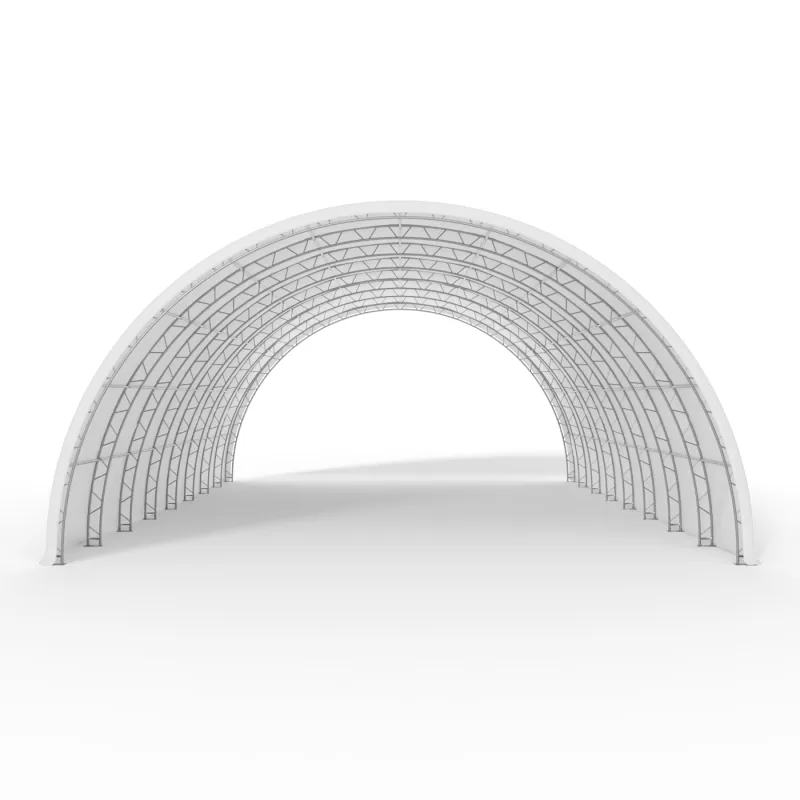 Rundbogen-Zelthalle 15,25x36,6m PVC 750g/m²