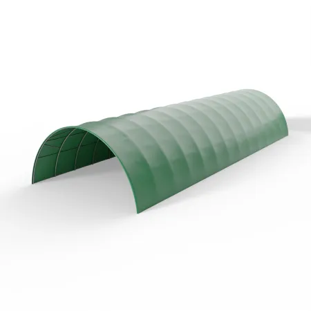 Rundbogen-Zelthalle 12,2x24m PVC 750g/m² in der grünen Ausführung