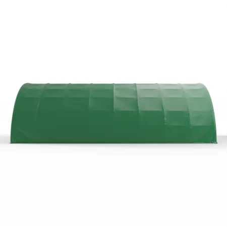 Rundbogen-Zelthalle 15,25x24,4m PVC 750g/m² in der grünen Ausführung