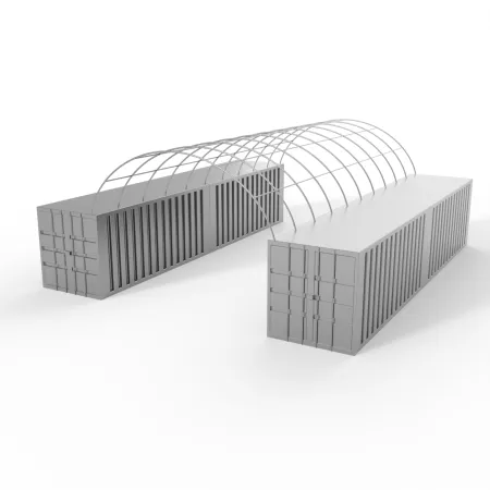 Container Überdachung 6x12 m PVC 750 g/m²