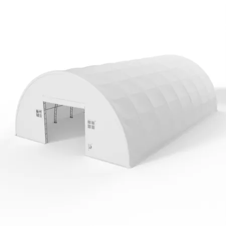 Gebogene Zelthalle 15,25x36,6m PVC 750g/m2