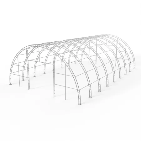 Gebogene Zelthalle 15,25x36,6m PVC 750g/m2