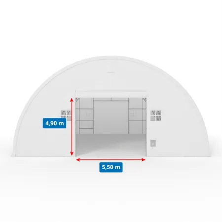 Gebogene Zelthalle 15,25x36,6m PVC 750g/m2
