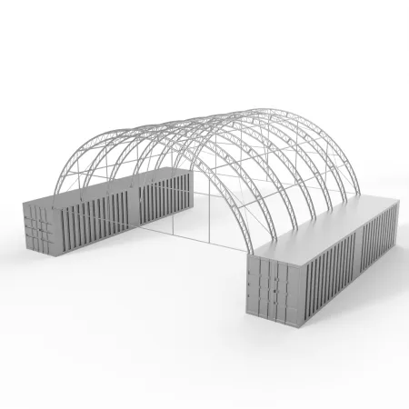 Giebelverkleidung mit Gestell für 12m verstärkten Überdachung PVC 750g/m²