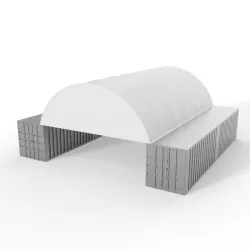 Giebelverkleidung mit Gestell für 8m Überdachung PVC 900g/m²