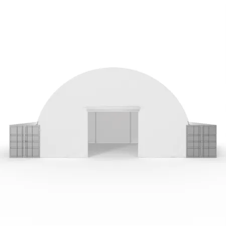 Vergrößerte Vorderwand für 12m PVC 750g/m2 Container-Vordach