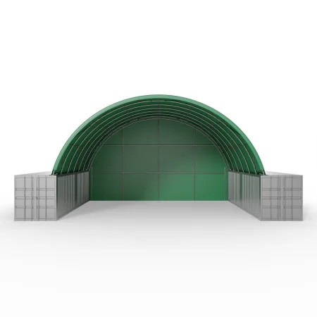 Rückwand für Container Überdachung in grüner Ausführung 6 m PVC 750 g/m²