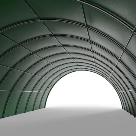 Rundbogenhalle 12,2x30 m PVC 750 g/m² in grüner Ausführung