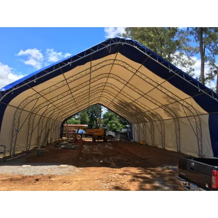 Zelthalle mit Schrägdach 12,2x24,4m PVC 750g/m2
