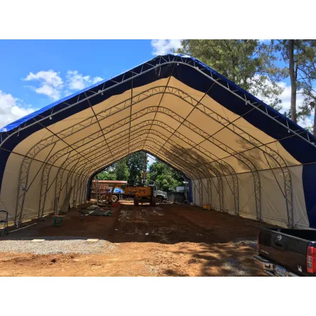 Zelthalle XXL mit Satteldach 12,2x18,3 m PVC 750 g/m²