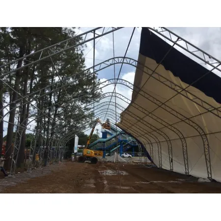 XL-Zelthalle mit Satteldach 12,2x30,5 m PVC 750 g/m²