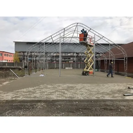 XL-Zelthalle mit Satteldach 12,2x30,5 m PVC 750 g/m²