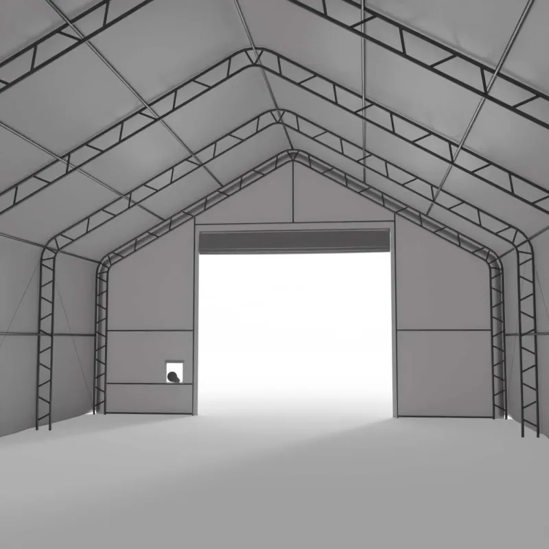 Zelthalle XL mit Giebeldach 15,25x30,5m PVC 750g/m2