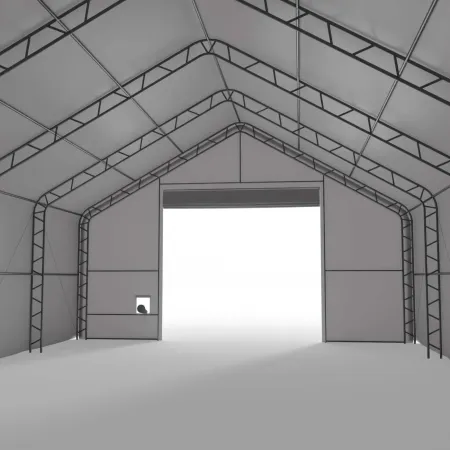 Zelthalle XL mit Giebeldach 15,25x30,5m PVC 750g/m2