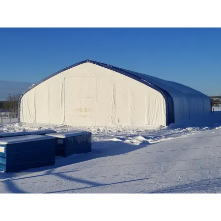 Zelthalle mit Schrägdach 15,25x45,75m PVC 750g/m2