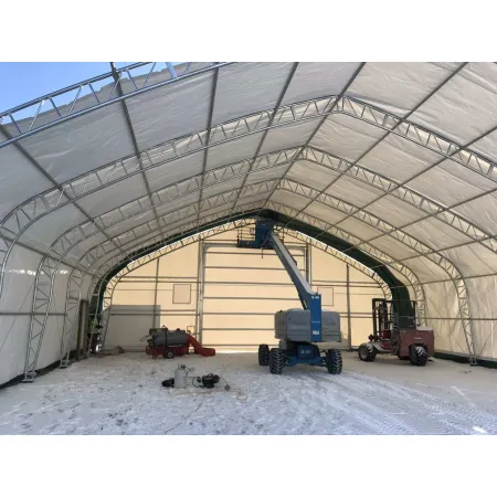 Zelthalle mit Schrägdach 15,25x45,75m PVC 750g/m2