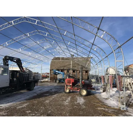 Zelthalle mit Schrägdach 15,25x45,75m PVC 750g/m2
