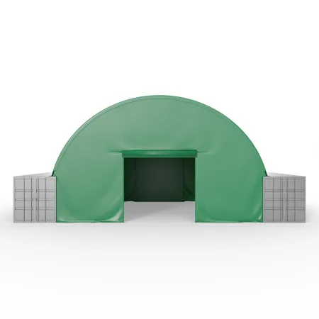 Frontwand für Container Überdachung in grüner Ausführung 6 m PVC 750 g/m²