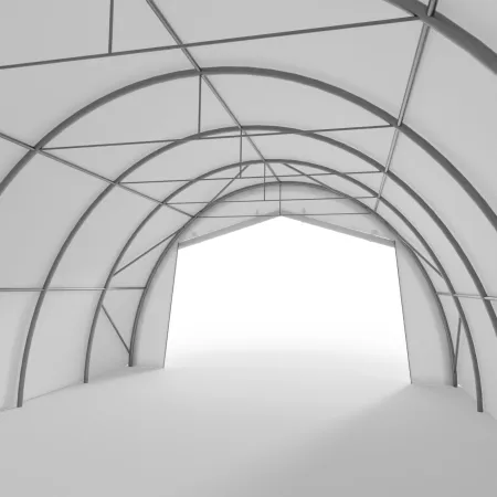 Gebogene Zelthalle 6.1x9.15m PVC 750g/m2