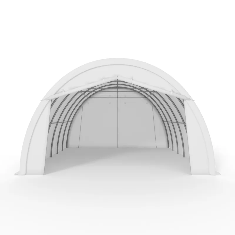 Gebogene Zelthalle 6.1x9.15m PVC 750g/m2