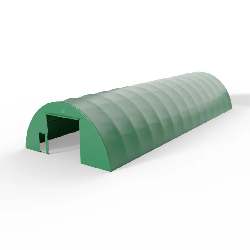 Doppelseitige Wand für Rundbogenhalle 12 m in grüner Ausführung PVC 750 g/m²