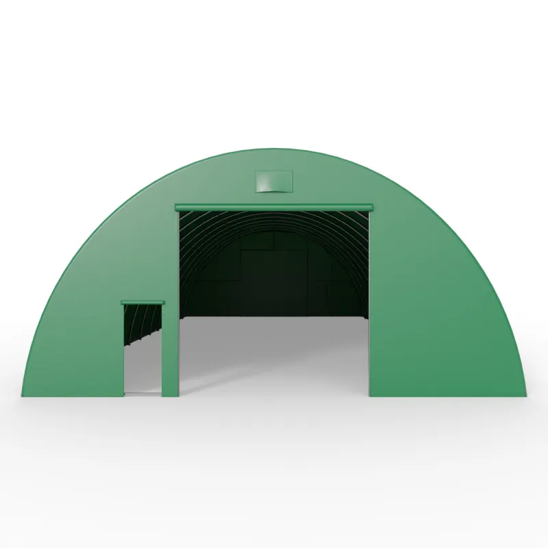 Doppelseitige Wand für Rundbogenhalle 12 m in grüner Ausführung PVC 750 g/m²