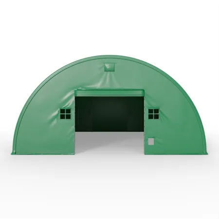 Doppelseitige Wand für Rundbogenhalle 15 m in grüner Ausführung PVC 750 g/m²