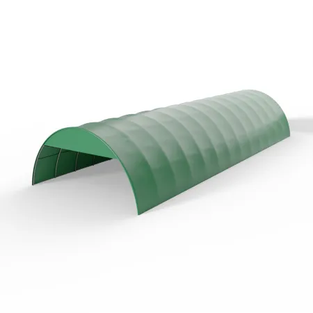 Giebelverkleidung für Rundbogenhalle 12 m in grüner Ausführung PVC 750 g/m²
