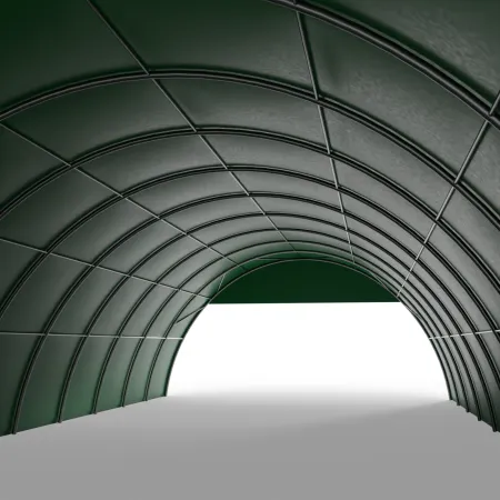 Giebelverkleidung für Rundbogenhalle 12 m in grüner Ausführung PVC 750 g/m²
