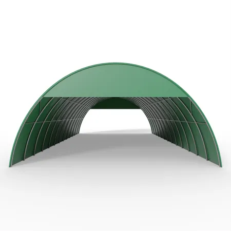 Giebelverkleidung für Rundbogenhalle 12 m in grüner Ausführung PVC 750 g/m²