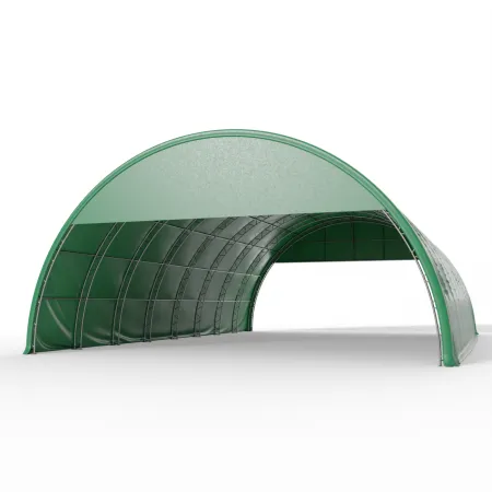 Giebelverkleidung mit Gestell für Bogenhalle 15 m in grüner Ausführung PVC 900 g/m²