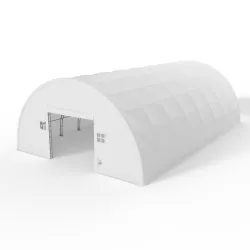 Gebogene Zelthalle 15,25x36,6m PVC 750g/m2