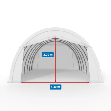 Rundbogenhalle 6,1x18,3 m PVC 750 g/m²