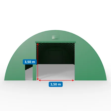 Bogenhalle 9,15x12m PVC 750g/m² in der grünen Ausführung