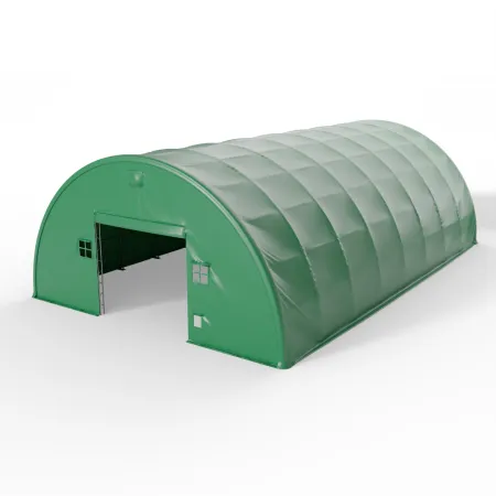 Bogenhalle 15,25x30,5 m PVC 900 g/m² in grüner Ausführung