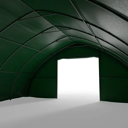 Rundbogenhalle 9,76x12 m PVC 750 g/m² in grüner Ausführung