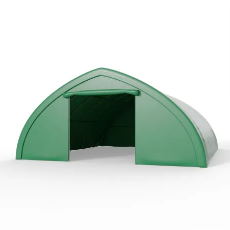 Bogenhalle 9,76x26m PVC 750g/m² in der grünen Ausführung