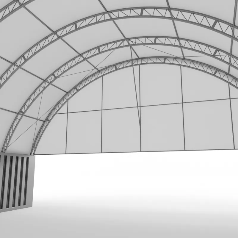 Giebelverkleidung mit Gestell für 12m verstärkten Überdachung PVC 900g/m²