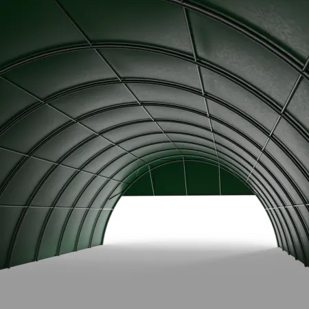 Giebelverkleidung mit Gestell für Bogenhalle 12 m in grüner Ausführung PVC 900 g/m²